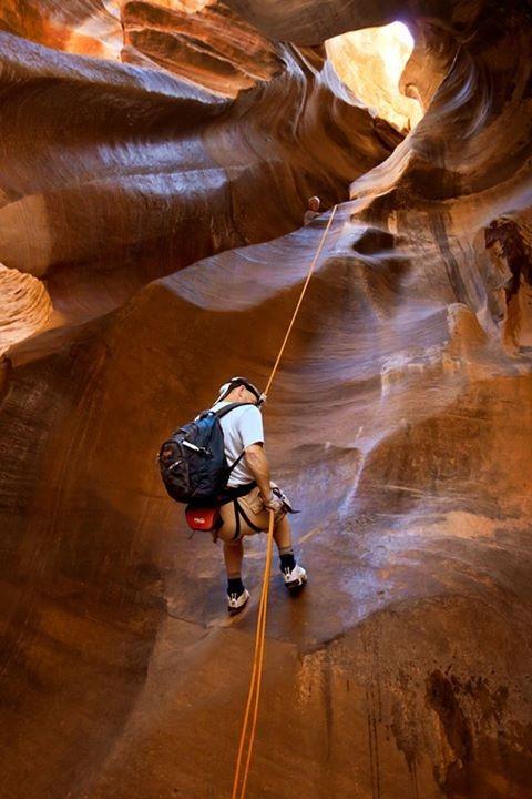 Personal rappelling down at Zion National Park.