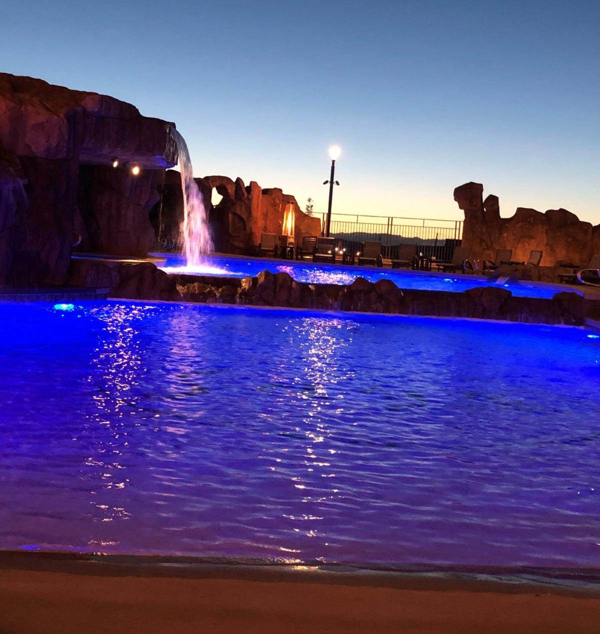 Poolside at Sage Creek at Moab's luxury pool. Near Arches National Park.